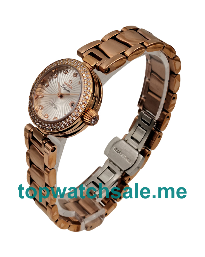 UK 26MM White Dials Omega De Ville Ladymatic 425.65.34.20.55.001 Replica Watches