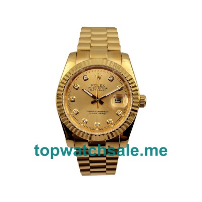 UK 36MM Champagne Dials Rolex Datejust 16238 Replica Watches