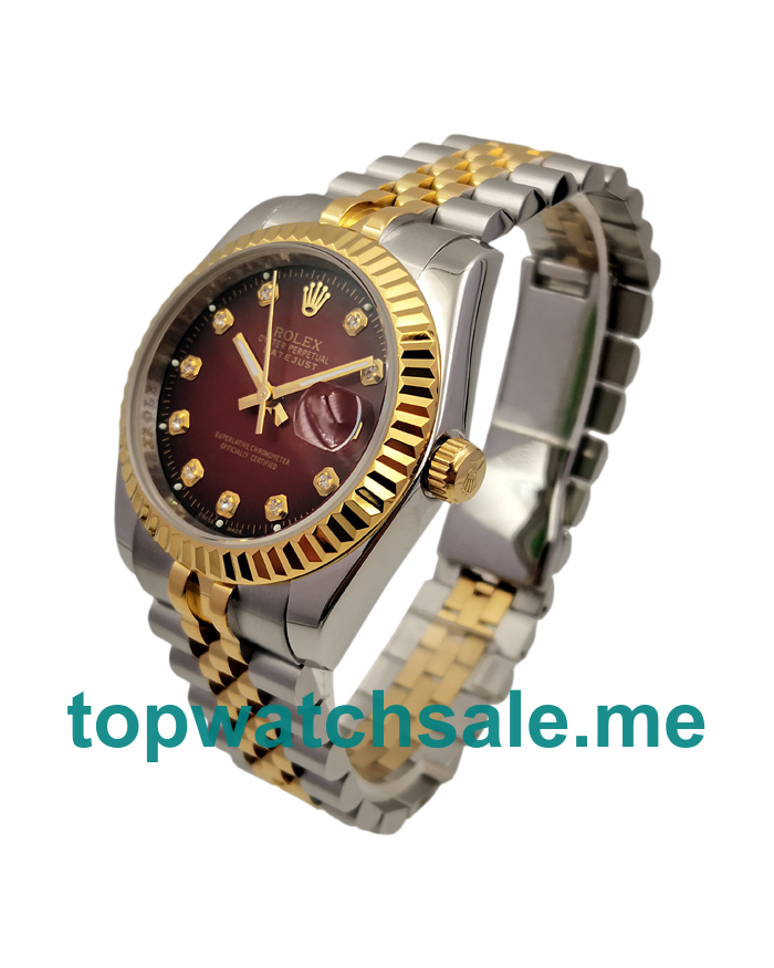 UK Red Dials Steel And Gold Rolex Datejust 16233 Replica Watches