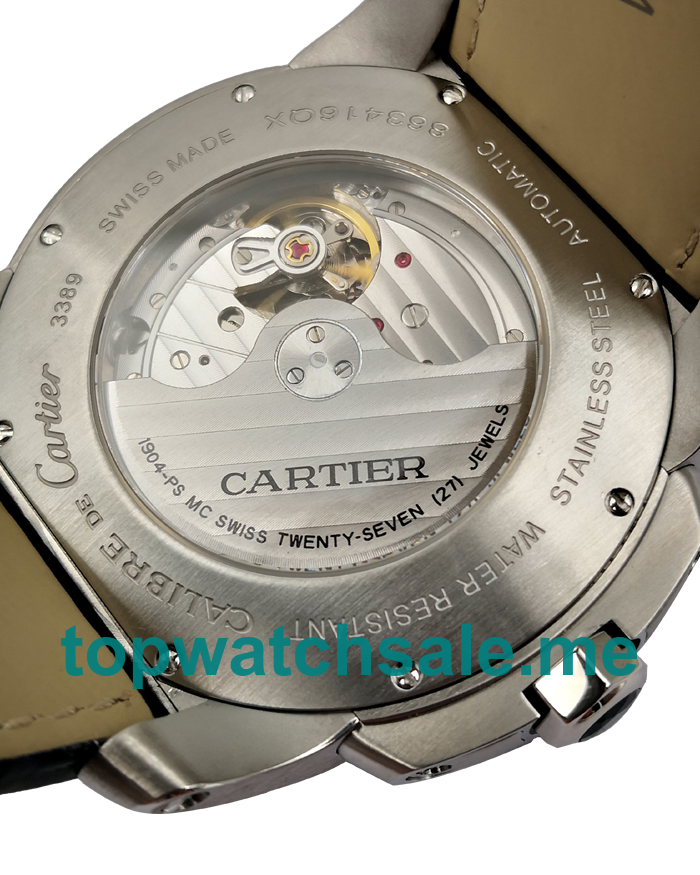UK Best Quality Cartier Calibre De Cartier W7100037 Fake Watches With White Dials For Sale